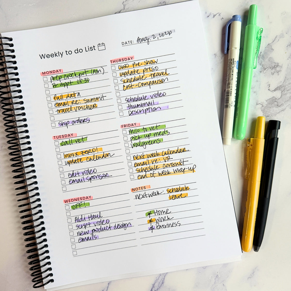 Brain Dump Journal + Planner